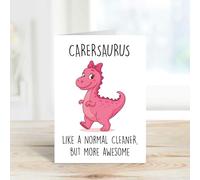 60 Second Makeover Limited Carte de vœux Carerasaurus Carerasaurus pour anniversaire humoristique Motif dinosaure