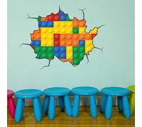 60 Second Makeover Limited Complet Couleur Bloc De Construction Briques Autocollant Mural Chambre D'enfant Décalcomanie Garçons