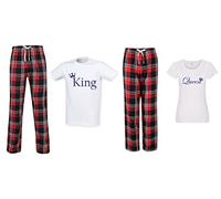 60 Second Makeover Limited Ensemble de pyjama assortis King and Queen pour couples, motif tartan, Rouge, femmes M/hommes L