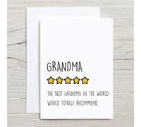60 Second Makeover Limited Grandma Card 5 Star Best Grandma Carte de vœux d'anniversaire pour la fête des mères