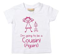 60 Second Makeover Limited I'm Vais être a Cousin Again Blanc T-Shirt bébé en âge Bas Enfants Disponible en Tailles 0-6 Mois pour 14-15 Ans Nouveau bébé Cousin Cadeau - Blanc, 24-36 Mois