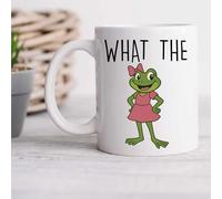 60 Second Makeover Limited Mug Girl Frog What The Frog Joke Design fantaisie en céramique Cadeau amusant pour les amateurs de grenouilles Tasse à café unique Décoration de maison et de bureau