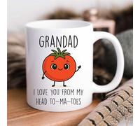 60 Second Makeover Limited Mug humoristique avec inscription « Grandad I Love You from My Head to-ma-Toes » Motif tomate Cadeau unique pour grand-parent