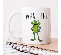 60 Second Makeover Limited Mug humoristique en céramique Motif grenouille Inscription What The Frog Joke Cadeau fantaisie pour les amateurs de grenouille Cadeau pour les amis et les amateurs d'humour