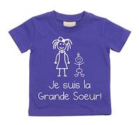 60 Second Makeover Limited T-shirt pour bébé, enfant Motif Je Suis La Grande Soeur - Violet - 7-8 ans