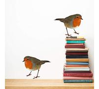 60 Second Makeover Lot de 2 autocollants muraux en forme de rouge-gorge avec oiseaux mignons