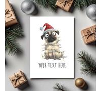 60 Second Makeover Lot de 25 cartes de Noël personnalisées pour les amoureux des chiens carlins