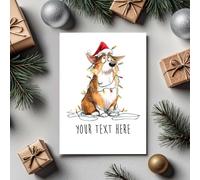 60 Second Makeover Lot limité de cartes de Noël personnalisées Corgi pour amoureux des chiens Cadeaux personnalisés Cadeaux de Noël personnalisés - Lot de 1