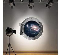 60 Second Makeover Sticker mural en forme de hublot Motif galaxie Coloré - Large