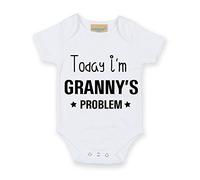 60 Second Makeover Today I'm Granny's Problème Blanc Manche Courte Grenouillère Petite-Fille Petit-Fils Petit-Enfant - Bleu, 3-6 Months