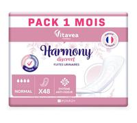 60 Serviettes Hygiéniques Incontinence Femme - Protection Urinaire Femme - Serviette Post Accouchement - Absorbante & Anti-Odeur - Fabriqué en France - 4 Gouttes - Pack 1 mois - Harmony Discreet
