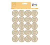 60 stickers kraft Merci Ø 3,5 cm