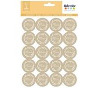 60 stickers kraft Merci Ø 3,5 cm Marron G