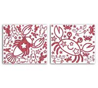 60 Stickers Relief Peel Off Sous La Mer Homard