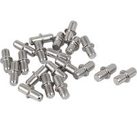 60 supports d'étagère en métal [Ø 5mm x longueur 17mm] pour étagères | Taquets d'étagère ronds en métal nickelé | Support d'étagère avec collerette pour cuisine, armoire, bibliothèque | Taquets d'étag