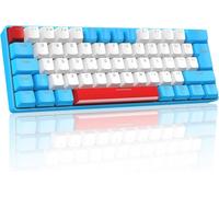 60% UK Layout Mechanical Gaming Keyboard,62 Keys Ultra-Compact Red Switches,Mixed Color Wired Desktop Keyboard,19 RGB Backlight Modes-Gundam