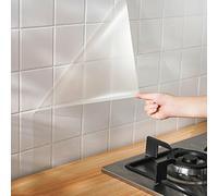 60 x 300 cm Film adhésif transparent pour cuisine Film de protection pour carreaux de crédence de cuisine, armoires, murs et étagères. Résistant à l'eau et à l'huile, couverture pelable et adhésive