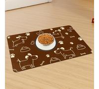 60 X 40 cm Tapis Absorbant pour Animaux de Compagnie Antidérapant | Caoutchouc Tapis Gamelle Chien, Terre de Diatomées Séchage Rapide Nourriture Chat, Facile à Nettoyer Tapis Croquettes Chat