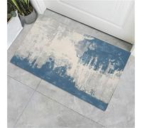 60 x 90 cm, paillasson d'entrée intérieur et extérieur, Tapis à Résumé Moderne Texture vieillie, Tapis de Sol résistant à la décoloration, Profil Bas, Facile à nettoyerbleu