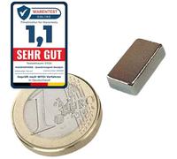 60 x Aimant rectangulaire Bloc magnétique 13 x 6 x 4 mm Néodyme (NdFeB) Nickelé - Force 2,5 kg - Parallélépipède magnétique - 60 pièces - Aimants super puissants pour l'industrie et la maison