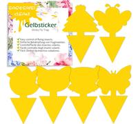 60 X Insect Traps,Anti Gnats,Glued Traps,Double-Sided Adhesive Stickers,Waterproof Yellow,Plant Protection Flower Fruit (60 Pieces).[P233]