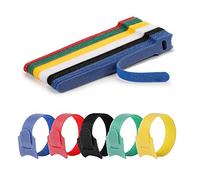 60 x Reusable Cable Ties 15 cm Adjustable Straps Hook and Loop Cable Organizer Storage Cable 6 Colours