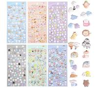 600+ 3D Autocollant, 6Pcs Kids Puffy Stickers, Mini-Stickers Enfant, Gomette Autocollant Enfant pour Carnet Cahier Ordinateur Téléphone