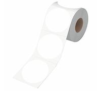 600 autocollants d'inventaire ronds blancs, étiquettes de codage couleur à pois circulaires avec ligne de perforation dans un rouleau (5 cm de diamètre)
