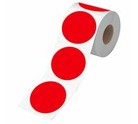 600 autocollants d'inventaire ronds rouges, étiquettes de codage couleur à pois circulaires avec ligne de perforation dans un rouleau (5 cm de diamètre)