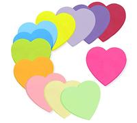 600 feuilles de notes super adhésives, 12 couleurs - Forme d'amour (70 x 70 mm) pour bureau, maison, école et réfrigérateur