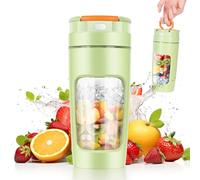 600 ML Blender portable, Mixeur portable pour smoothie, 20000 TR/min Puissant Mixeur Smoothie avec 4 Lames, Mini Mixeur avec Couvercle de Voyage pour Cuisine, Salle de Sport, Bureau (Vert)
