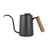 600 ml col de cygne verser sur bouilloire à café, cafetière en acier inoxydable 304, poignée en acier inoxydable mode cafetière goutte à goutte (BLACK)