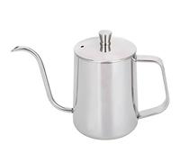 600 ml de bouilloire en acier inoxydable, argent verser sur le café Serme élancée épaissoir le pot de café avec couvercle pour brassage de café, thé