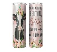 600 Ml Mug Isotherme Vache Tu Es Tout À Fait Belle Gobelet De Voyage Avec Paille Et Couvercle Tasse De Voyage Isolée Acier Inoxydable Thermos Cadeau Pour Ami Maman Papa