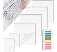 600 Notes Autocollantes Transparentes Réutilisables, Sticky Notes Translucides en PET Imperméables pour Bureau et École, Onglets Adhésifs Colorés, Kit d’Annotation pour Lecture, Étude et Organisation
