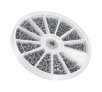 600 pcs 12 sortes de petites vis à tête plate avec des kits d'assortiment de noix pour les montres ou les fixations d'appareils électriques (taille M1 M1.2 M1.4 M1.6)