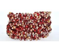 600 pcs Pear Teardrop Pressed Glass Beads, Pre69206 64 Ruby Red Rose Gold Capri (PRE69206-64-90080-27101), 4 x 6 mm, Glass, Czech Republic