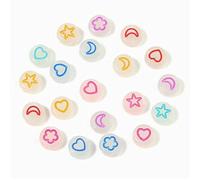 600 Pcs Perles de Couleur Acrylique Lumineux Étoile Lune Cœur Pétale Perles Lueur Dans le Sombre Perles DIY Accessoires pour Bracelet Collier Bijoux Boucles D'Oreilles Faire Art Artisanat