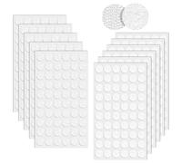 600 Pcs Scratch Autocollant Rond, 300 Paires 15mm Pastille Scratch Autocollant Crochets et Boucles, Blanc Double Face Rond Pastille Adhesive Collant Point, pour DIY, Artisanat etc.