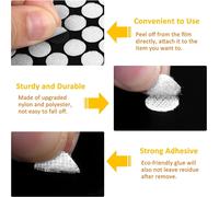 600 Pcs Scratch Autocollant Rond,300 Paires 15mm Pastille Scratch Autocollant Crochets Et Boucles,Blanc Double Face Rond Pastille Adhesive Collant Point,Pour Diy,Artisanat Etc.