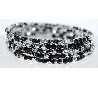 600 pcss Perles à facettes rondes polies au feu, demi-revêtement en argent en cristal noir (23980 27001), verre, République tchèque, dimensione 4 mm (0.16 in)