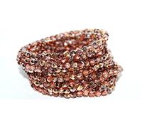 600 pcss Perles à facettes rondes polies au feu, rose transparent 27101 (70110 27101), verre, République tchèque, dimensione 5 mm (0.2 in)