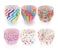 600 Pièces Caissettes à Cupcakes et Muffins en Papier, Arc en Ciel Moules Doublures à Muffins Gâteaux Cupcakes de Cuisson, pour Mariage, Dessert, Pâtisserie, Anniversaire, Fête Caissettes