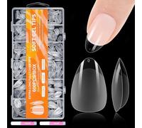 600 Pièces Claires Capsule Americaine Ongle Courtes Couverture Complète Tips Faux Ongles Avec Colle Pour Nail Art Diy, Amande