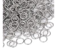 600 pièces d'anneaux ouverts en acier inoxydable, diamètre extérieur 10 mm | épaisseur 1,0 mm, anneaux ronds pour la fabrication de bijoux, bracelets, colliers, boucles d'oreilles et porte-clés DIY