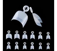 600 Pièces Faux Ongles, Artificiel Ovale Court Capsules Ongles, 12 Tailles Tips French Extension Capsules Ongles pour Femmes Manucure Décoration, Nature