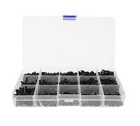 600 pièces Kit de vis en nylon M3 5mm à 25mm Kit d'écrou de rondelle de vis cruciforme à tête cylindrique Durable Pratique pratique pour les projets de rénovation domiciliaire de (600pcs black screws