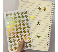 600 pièces Mini autocollants étoiles dorées, convient pour les récompenses, les sacs cadeaux, les sceaux d'enveloppe, les décorations de fête, les fournitures de bureau, etc. 300 pièces/5 feuilles,60