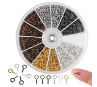600 Pièces Vis à Œillets, 4 x 8mm Mini Crochet a Visser, Crochets à Oeil, Piton à Visser, Petits Œillets à Vissers, Vis à Oeil Auto-Taraudeuses pour La Fabrication de Bijoux, Les Loisirs Créatifs