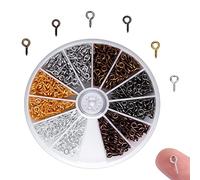 600 Pièces Vis a Oeil Mini Oeillets à Visser Crochets à Visser pour Création de Bijoux Bricolage Artisanat Perles, 6 Couleurs, 8mm*4mm